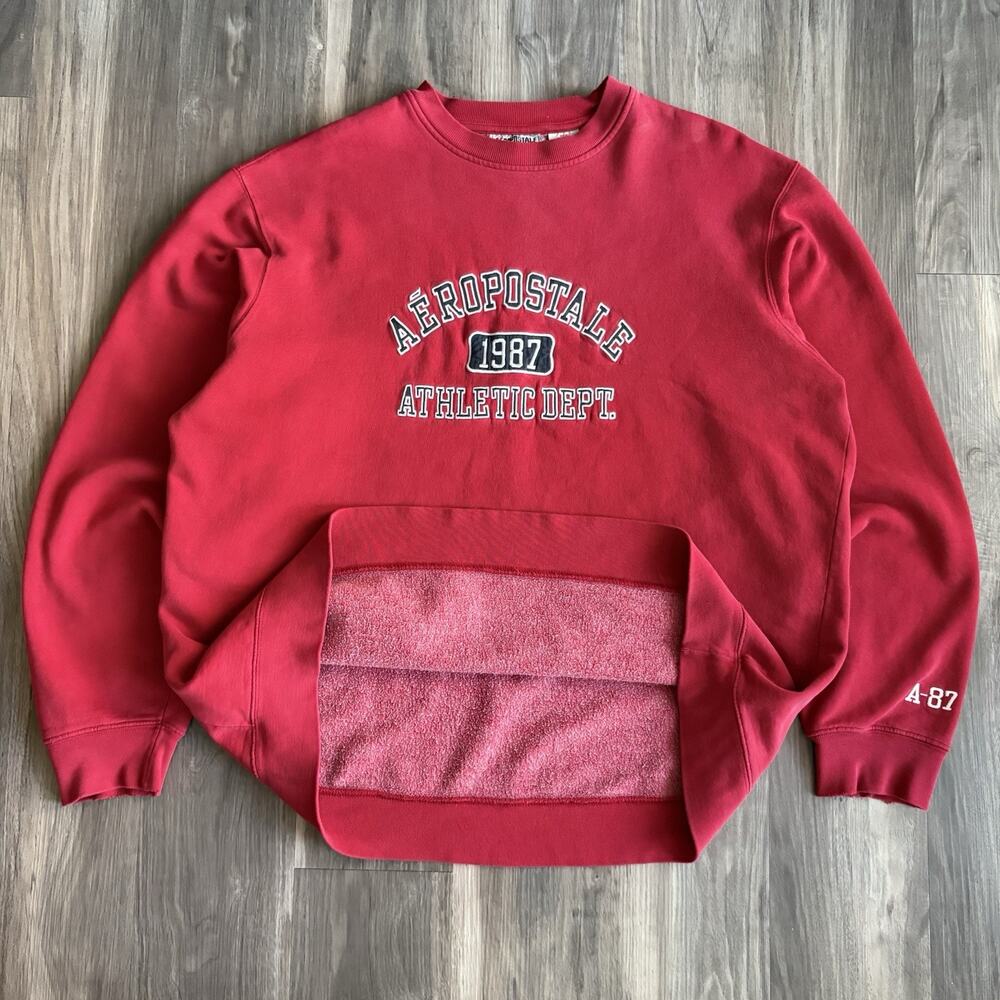 Vintage Aeropostale Faded Sweatshirt Men's Size XL Red Y2K